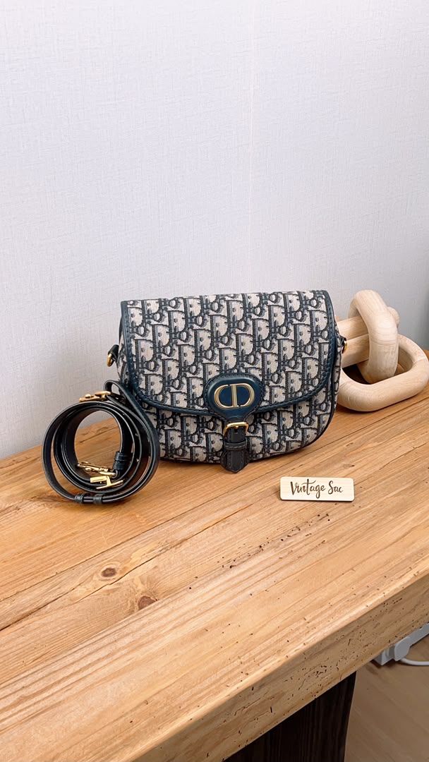 Dior Medium Blue Oblique Jacquard Bobby Bag